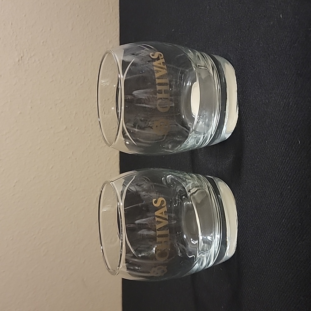 Chivas Regal Set Of Two Lowball Whiskey Glasses